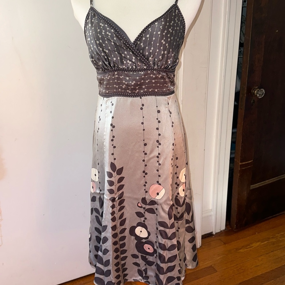Ted Baker Gray Silk Latifa Dress size 8